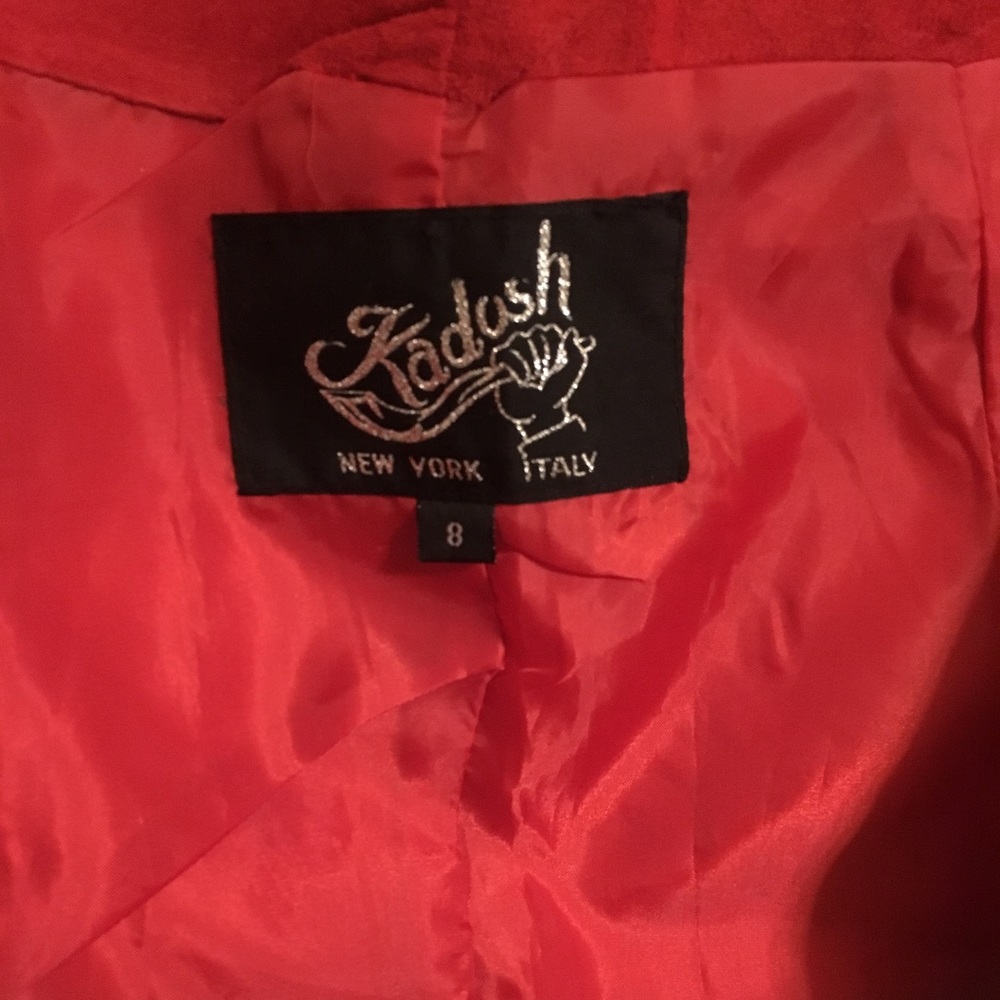 Vintage Italian red suede skirt - Picture 4 of 4